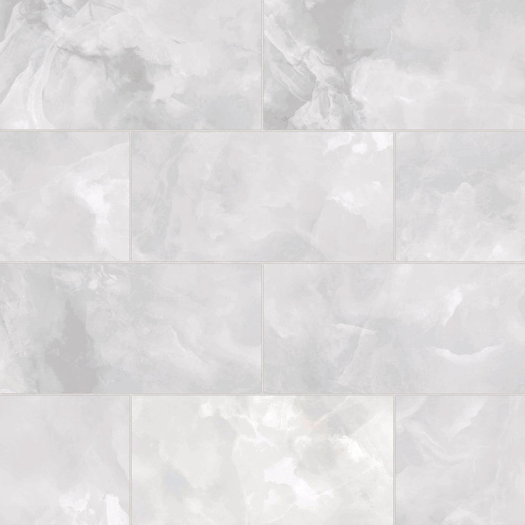 Gemma Large Format Honed White Porcelain Tile