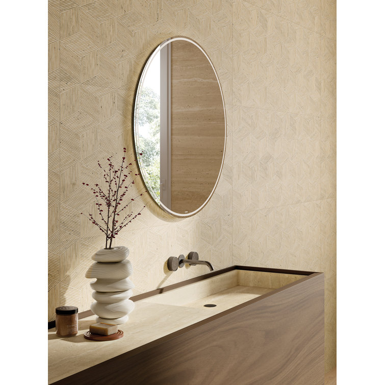 Cream 24x48 Porcelain Matte Geometric Wall & Floor Tile