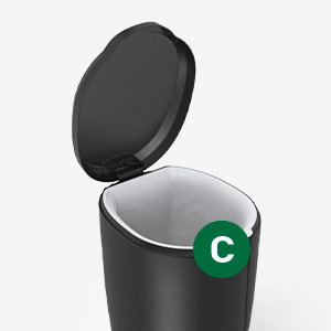 Black Plastic Round Step Trash Can with Steel Pedal
