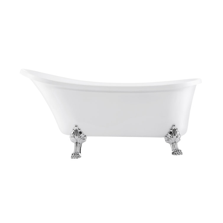 Elegant 30" Acrylic Clawfoot Soaking Bathtub with Chrome Finish