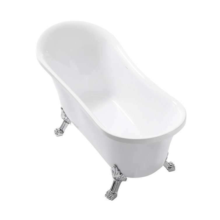 Elegant 30" Acrylic Clawfoot Soaking Bathtub with Chrome Finish