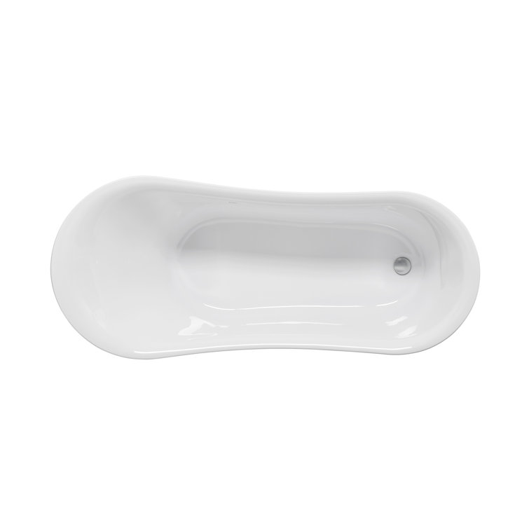 Elegant 30" Acrylic Clawfoot Soaking Bathtub with Chrome Finish