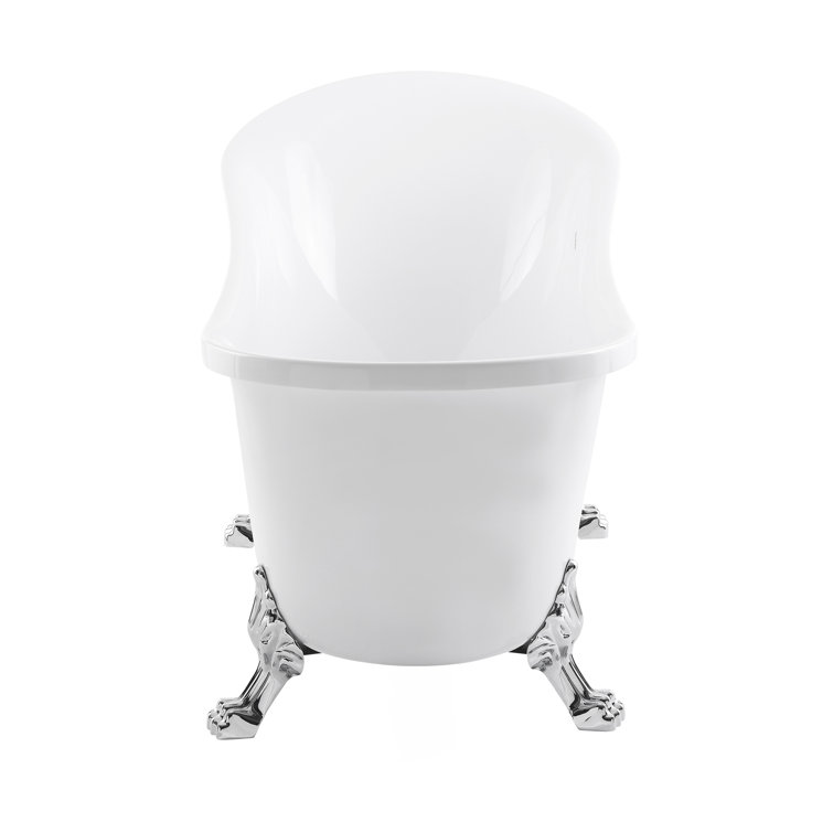 Elegant 30" Acrylic Clawfoot Soaking Bathtub with Chrome Finish
