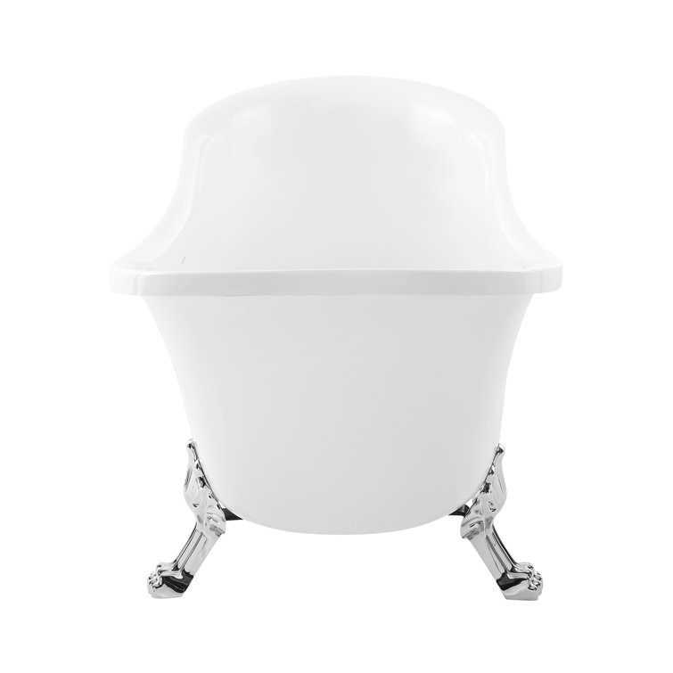 Elegant 30" Acrylic Clawfoot Soaking Bathtub with Chrome Finish