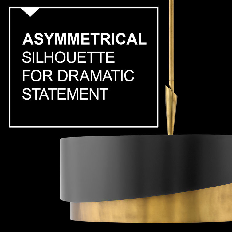 Gigi Heritage Brass & Satin Black 3-Light LED Drum Pendant