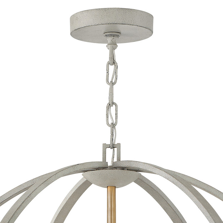 Euclid Transitional-Modern 12-Light Globe Pendant in Cement Gray