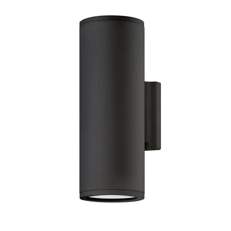 Silo Black 12" Outdoor Wall Sconce with Etched Glass