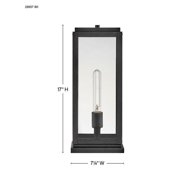 Max Black Aluminum and Clear Glass Outdoor Post Light