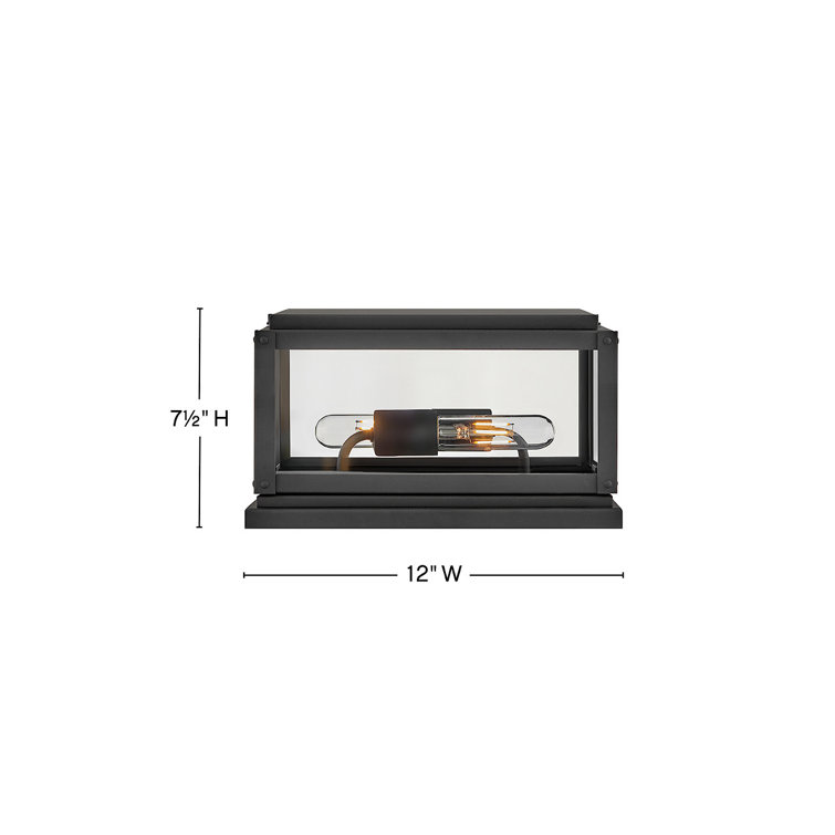 Max Black Aluminum 2-Light Outdoor Pier Mount Light