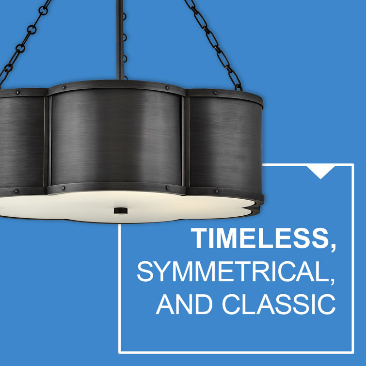 Blackened Brass and Etched Glass Drum Pendant Light