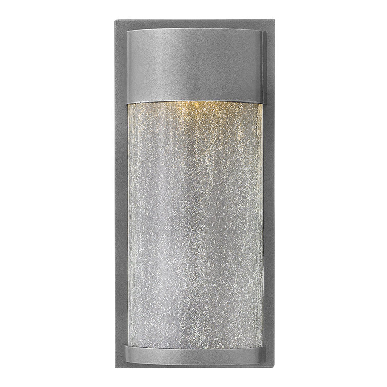 Hematite Finish 13" LED Outdoor Wall Sconce with Clear Seedy Glass