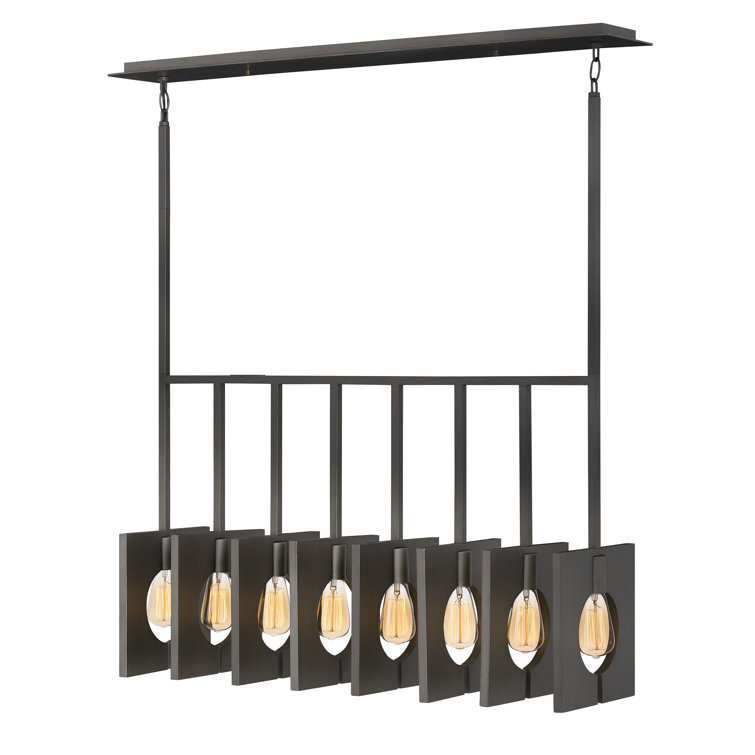 Ludlow 8-Light Burnished Graphite Steel Linear Chandelier