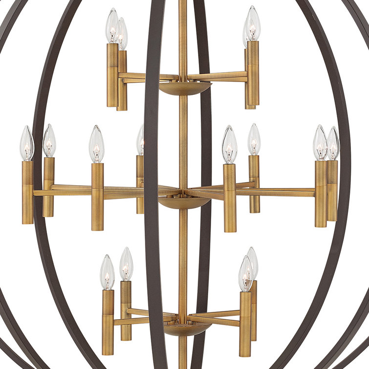 Euclid 44" Spanish Bronze 16-Light Cage Chandelier