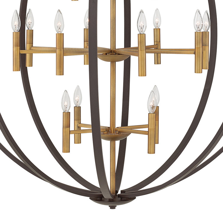 Euclid 44" Spanish Bronze 16-Light Cage Chandelier