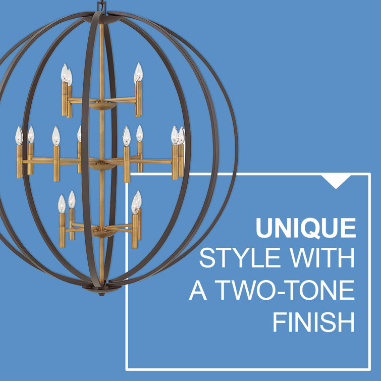 Euclid 44" Spanish Bronze 16-Light Cage Chandelier