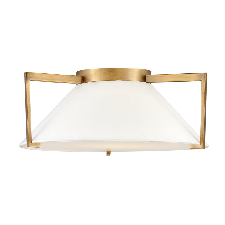 Transitional Brushed Bronze 20" LED Drum Flush Mount with Etched Acrylic