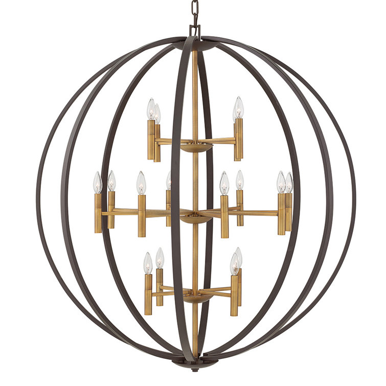 Euclid 44" Spanish Bronze 16-Light Cage Chandelier