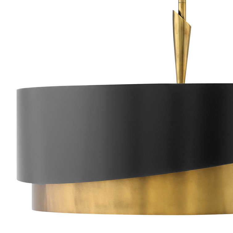 Heritage Brass 5-Light Fabric Drum Chandelier