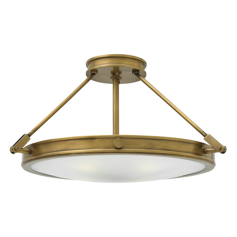 Heritage Brass 4-Light Etched Opal Glass Medium Semi-Flush Mount