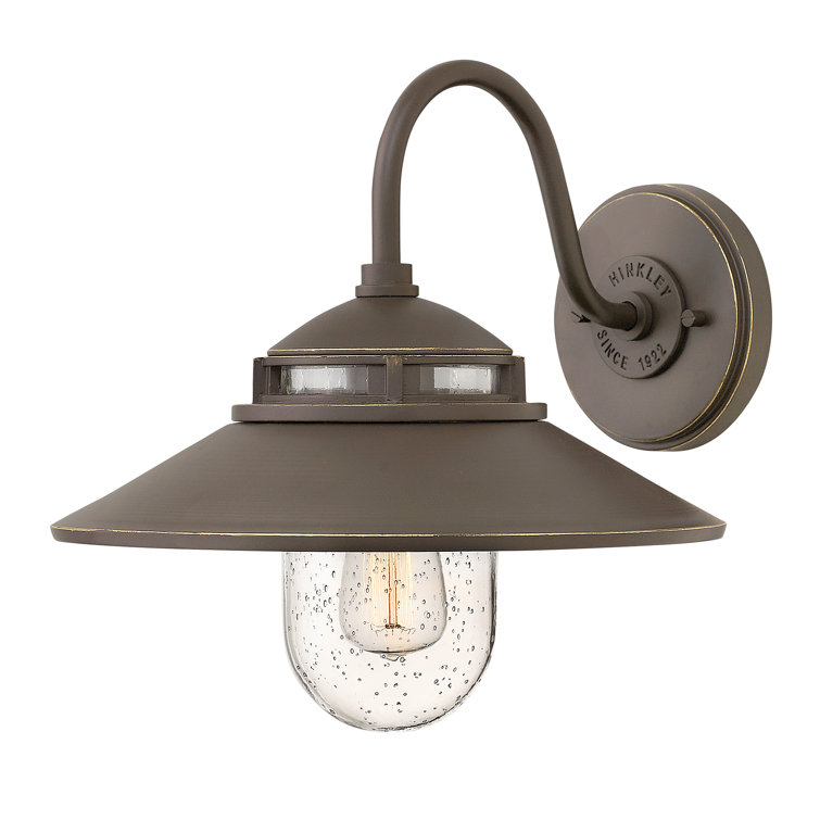 Oil Rubbed Bronze Outdoor Wall Sconce with Clear Seedy Glass