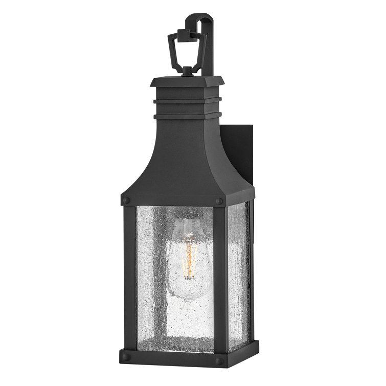 Beacon Hill Museum Black Seedy Glass Outdoor Wall Light
