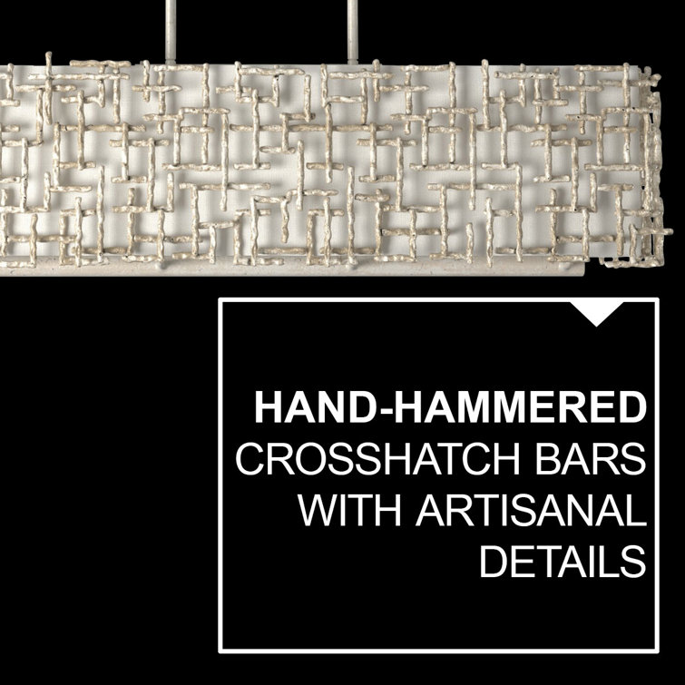 Farrah 8-Light Silver Leaf Chandelier with White Linen Shade