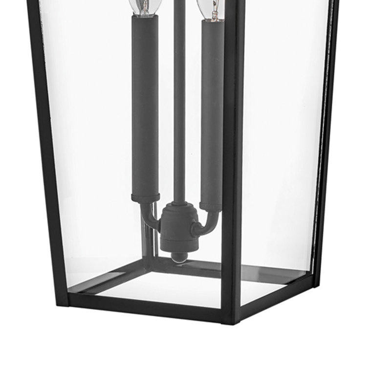 Museum Black Aluminum 2-Light Wall Sconce with Clear Glass