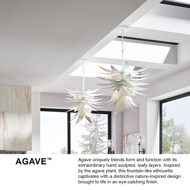 Agave 4-Light Gold LED Cluster Pendant