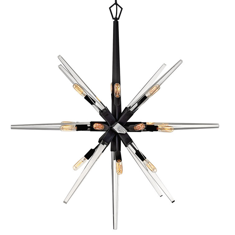 Black Crystal 16-Light Dimmable Sputnik Chandelier