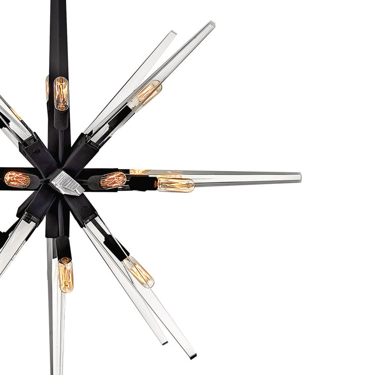 Black Crystal 16-Light Dimmable Sputnik Chandelier