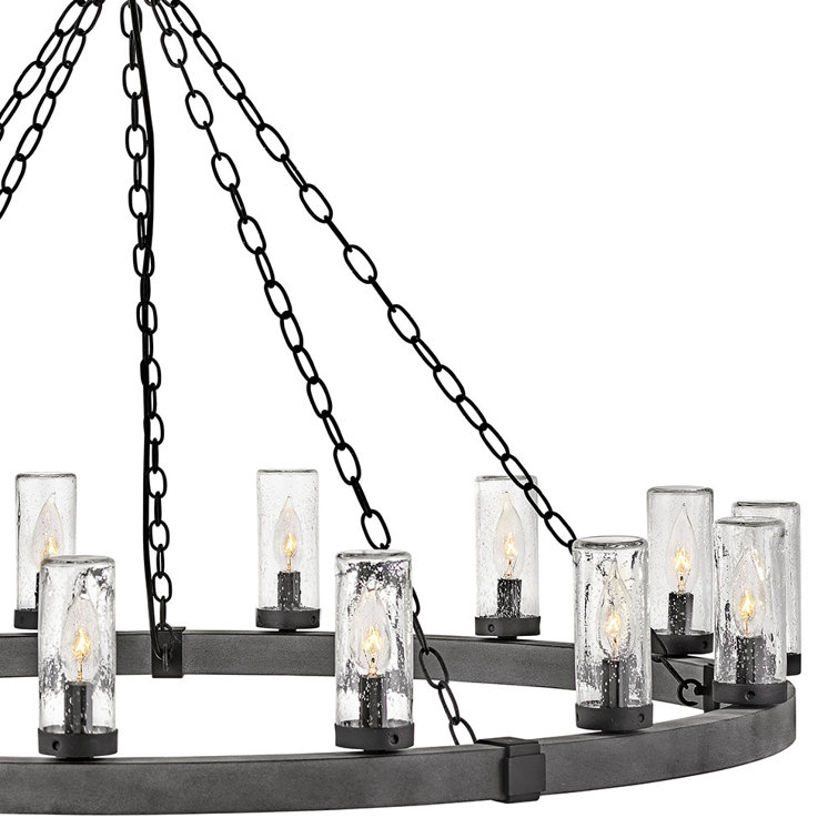 Sawyer Aged Zinc 1-Light LED Outdoor Lantern with Distressed Black Accents