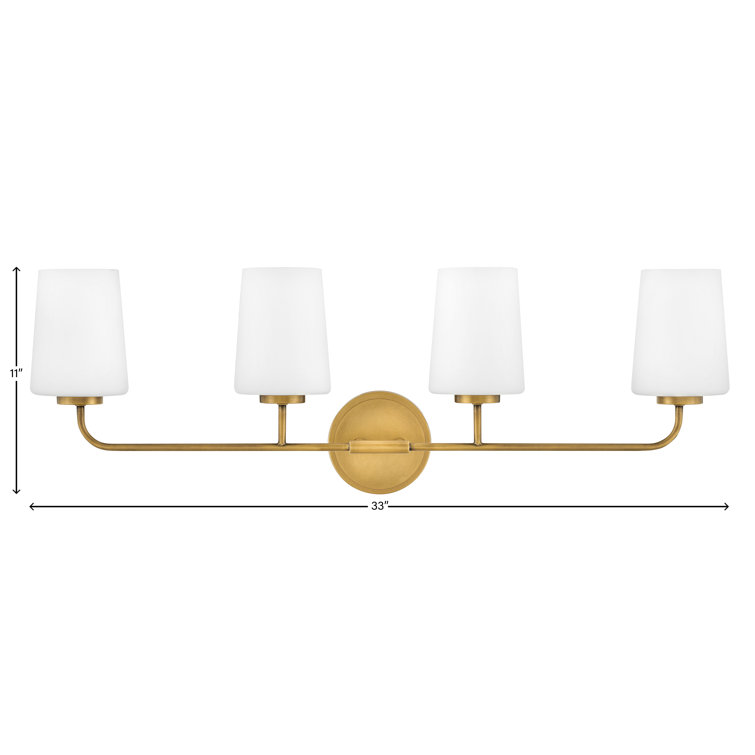 Heritage Brass 4-Light Vanity with Etched Opal Shades