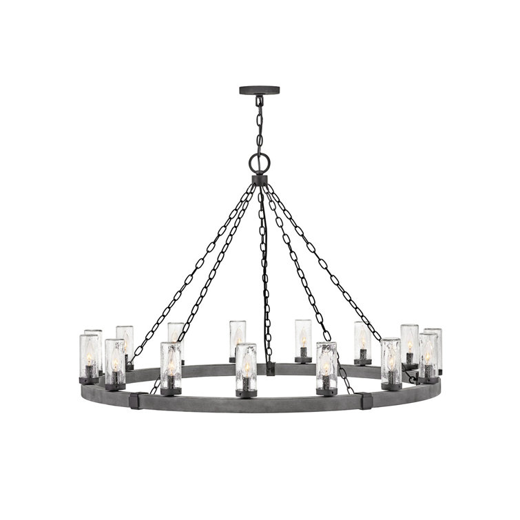Sawyer Aged Zinc 1-Light LED Outdoor Lantern with Distressed Black Accents