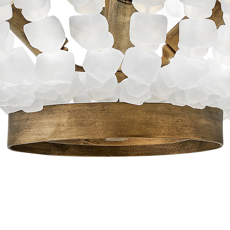 Bohemian Chic Burnished Gold & Soft Sea Glass LED Bowl Light