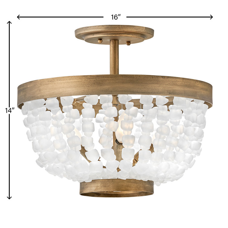 Bohemian Chic Burnished Gold & Soft Sea Glass LED Bowl Light