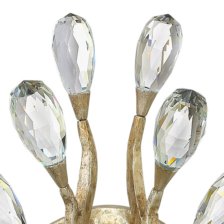 Eve Champagne Gold Hand-Forged 2-Light Crystal Sconce