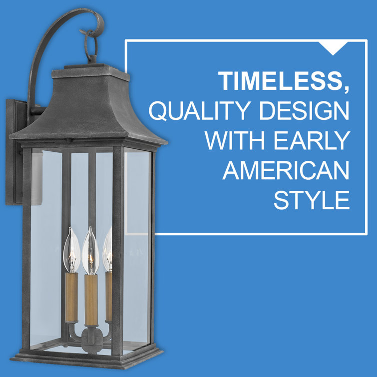 Adair Aged Zinc 20" Outdoor Wall Mount Lantern with Clear Glass