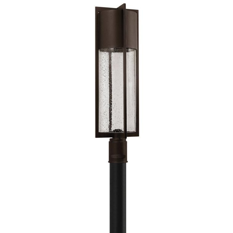 Buckeye Bronze Aluminum Outdoor Post Light with Clear Seedy Glass