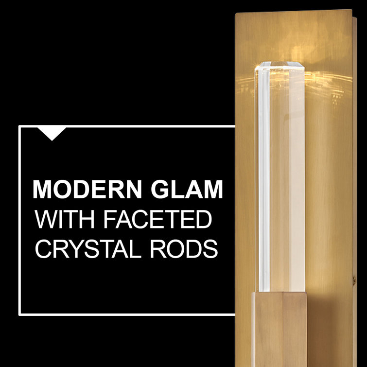 Heritage Brass LED Sconce with Clear Crystal