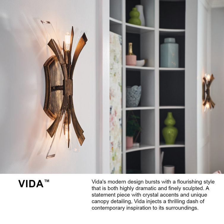 Vida Burnished Gold 2-Light Candelabra Wall Sconce