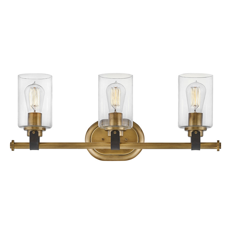 Heritage Brass 3-Light Vanity Light with Clear Glass Shades
