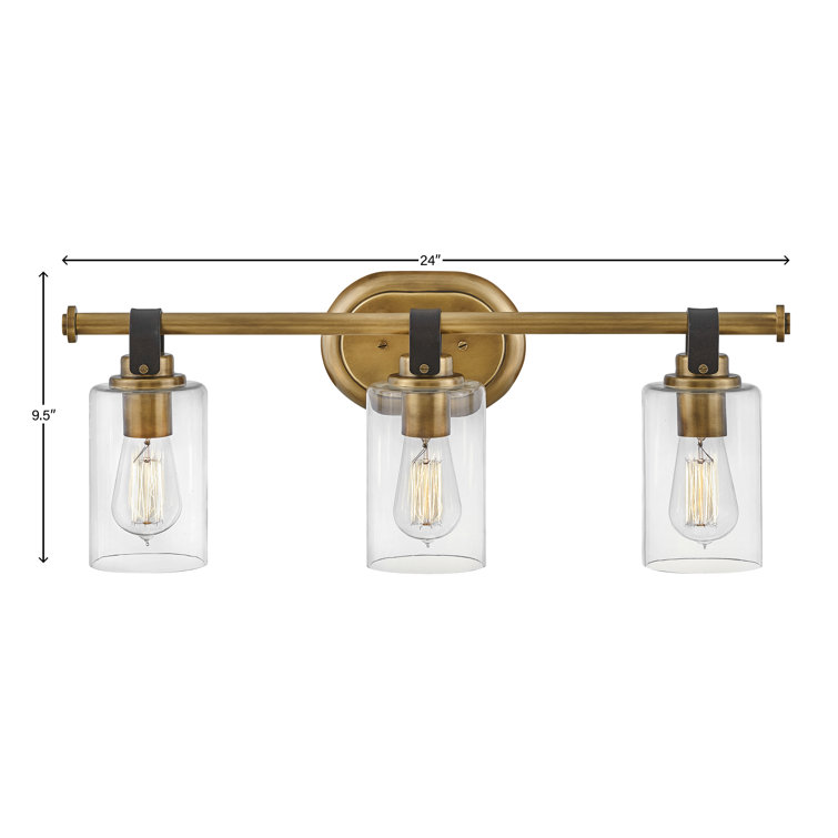 Heritage Brass 3-Light Vanity Light with Clear Glass Shades