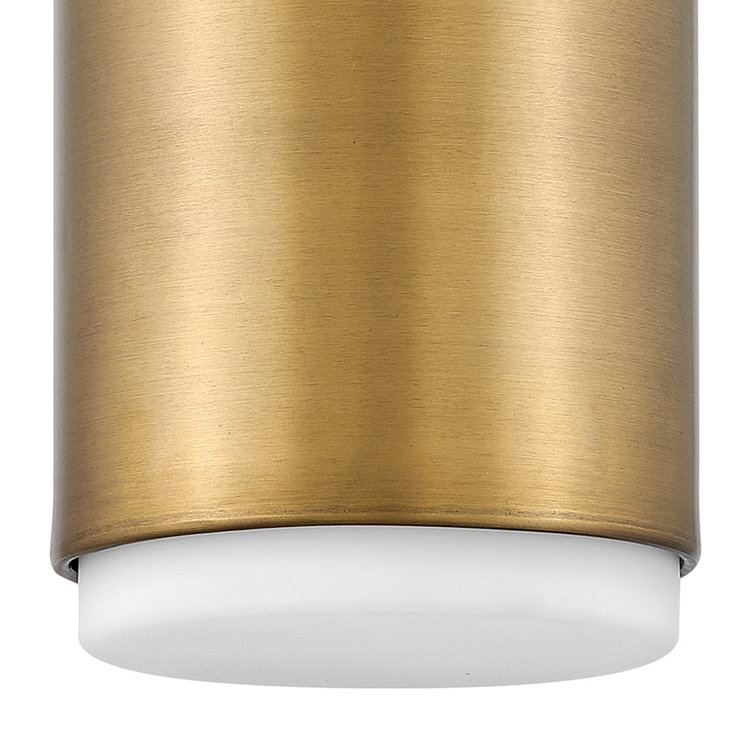 Lacquered Brass and Opal Glass Modern Flush Mount Light