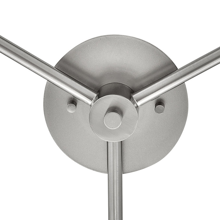 Axel Modern 3-Light Brushed Nickel and Clear Glass Jar Indoor/Outdoor Semi-Flush Mount