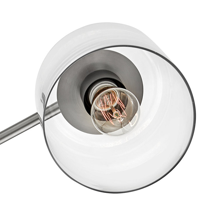 Axel Modern 3-Light Brushed Nickel and Clear Glass Jar Indoor/Outdoor Semi-Flush Mount