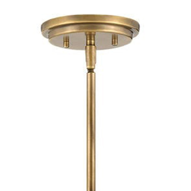 Heritage Brass 1-Light Pendant with Etched Opal Glass