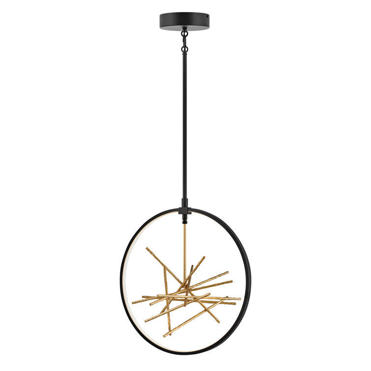 Styx Black and Brass LED Pendant Light
