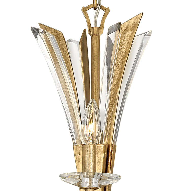 Vida Burnished Gold 12-Light Crystal Chandelier with Dimmable Candelabra