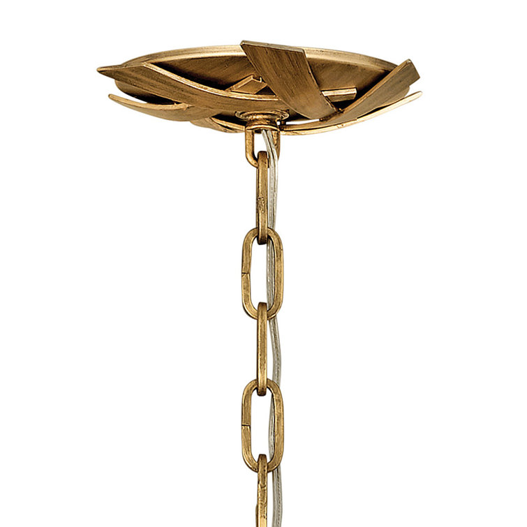 Vida Burnished Gold 12-Light Crystal Chandelier with Dimmable Candelabra