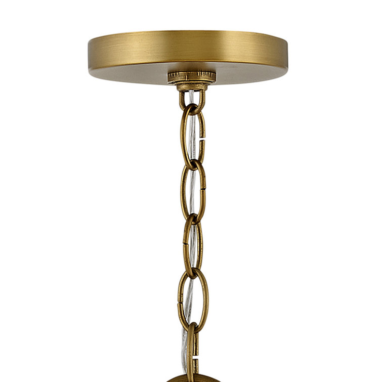 Aston Heritage Brass 7-Light Classic Chandelier with Off-White Shades